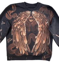 Image 4 of “MOVING THROUGH DIMENTIONS” CUSTOM BLEACH PAINTED PULLOVER SWEATSHIRT LARGE