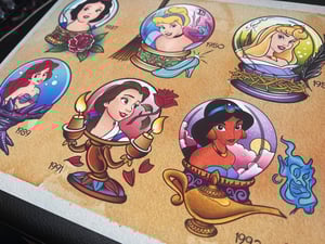 Image of Disney Princess Crystal Ball Series Tattoo Flash Set: DisCBSet1 11x14