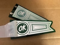 GREEN/CHROME FLAGS (PAIR) “OK” 