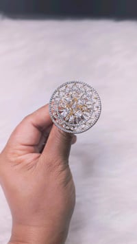 Image 4 of ADR45030_Gold Plating American Diamond Adjustable Ring