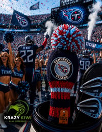 Image 1 of Tennessee TITANS football custom Golf Club Cover hand knit logo NFL fan  gift