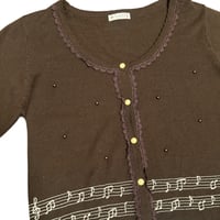 Image 3 of Axes Femme brown music score cardigan 
