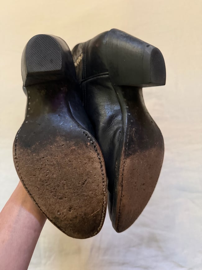 vintage knee high black leather and snakeskin cowboy boots