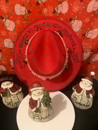 Image 5 of "Glory to God In The Highest" Hand-Burned Narrow Brim Christmas Hat