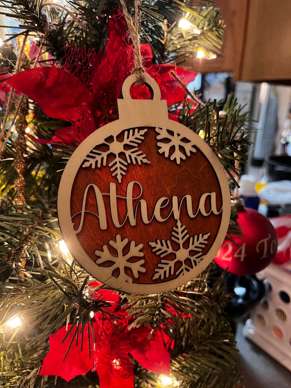Image of Wooden name ornaments 