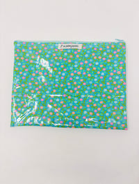 Image 1 of Pochette à maillots pétrole et fleurs fluo