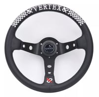 Image 1 of VERTEX 13'' White Embroidery Deep Dish Steering Wheel