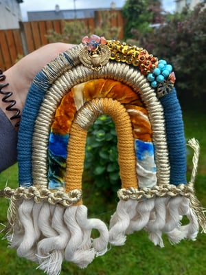 Large beaded macrame rainbow  2