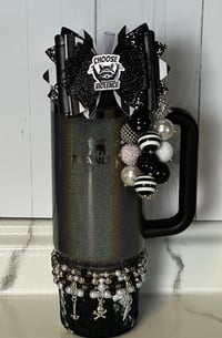 Image 13 of Black White and Silver Trash Panda Set (Bow, Bauble and Stack)