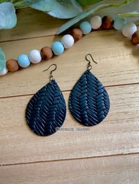 Image 1 of Braided Faux Leather Earrings