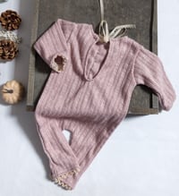 Image 3 of Newborn girls romper Amelie | dusty pink