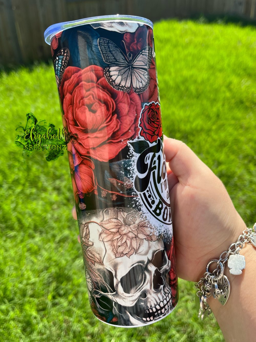 Fragile Skull Rose Tumbler