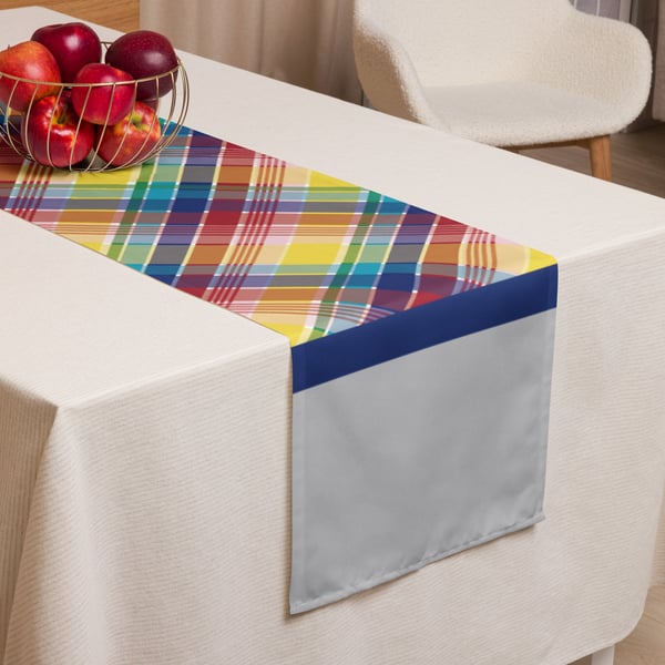 Image of Table runner- Madras and Gray