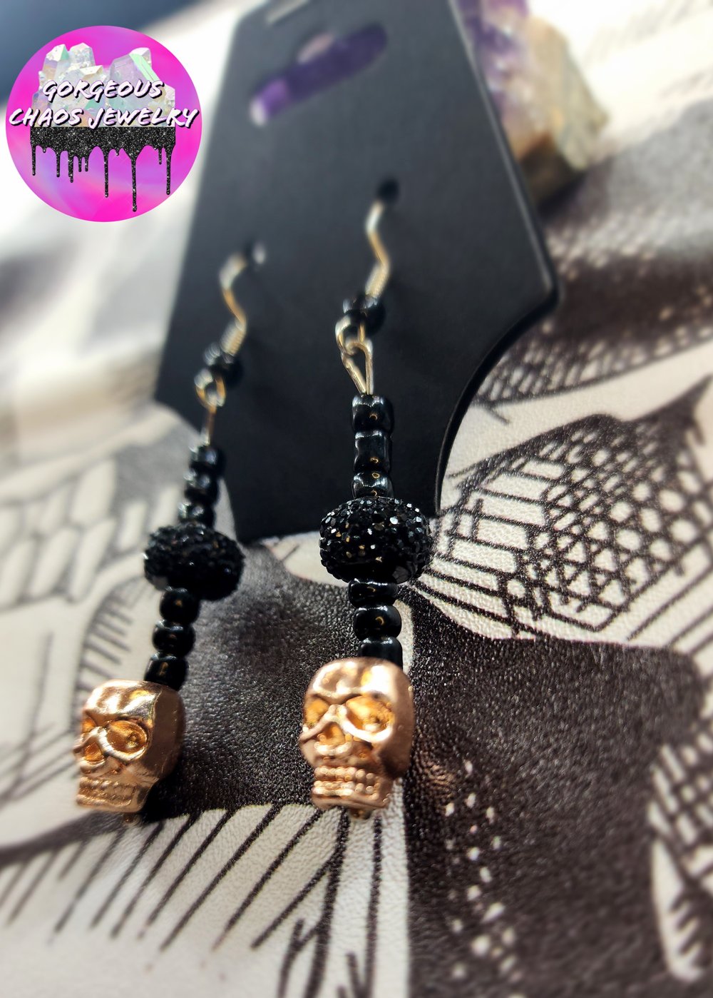 Image of Black and Rose Gold Earrings