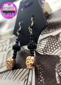 Image 2 of Black and Rose Gold Earrings