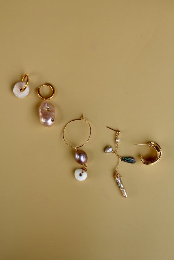 Image of Disco pearl hoops