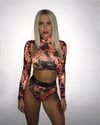 Blazed- Flame Print Crop