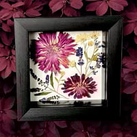 Image 4 of Zinnia, Mum, Lavender & Butterfly Bush - Wildflower Art In 6" X 6" Shadow Box (Item# 202303S)