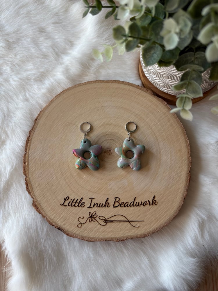 Image of Muted Pastel Marble Earrings