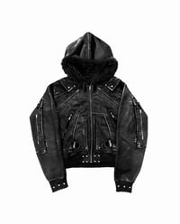 Image 1 of Black ‘Le Visere’ Fur Lined Leather Jacket