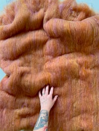 Image 2 of Colorjoy Cloud, Marigold - XL  5.4 oz. Luxury Batt: Corriedale x CVM fleece, Shaniko & Silk