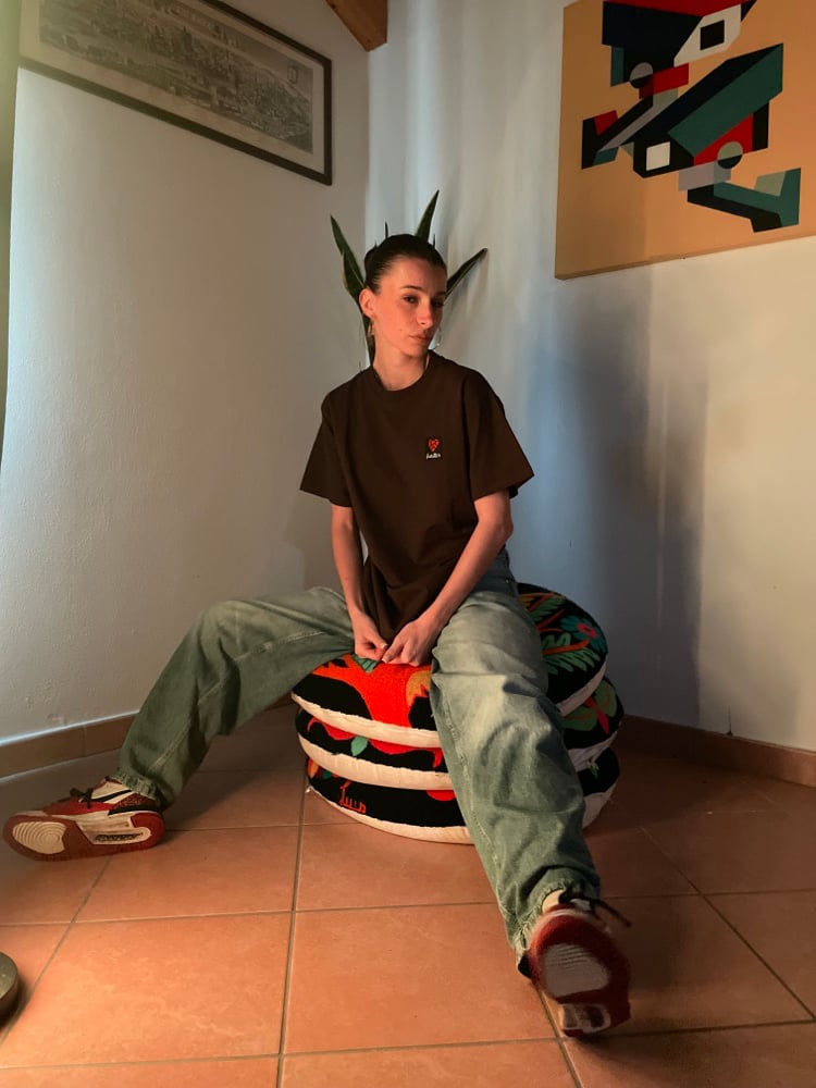 CUORE OVERSIZE TEE / brown Image 2