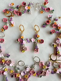 Image 4 of Floral Cross Earrings 