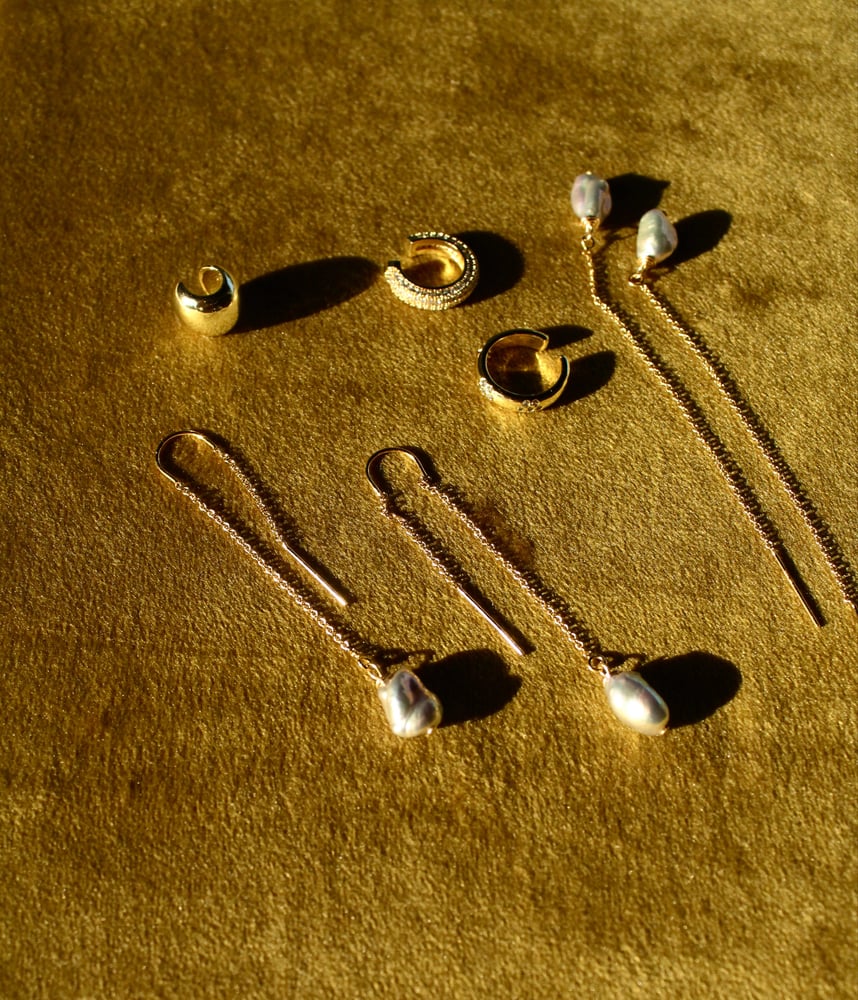 Image of Gray keshi threaders