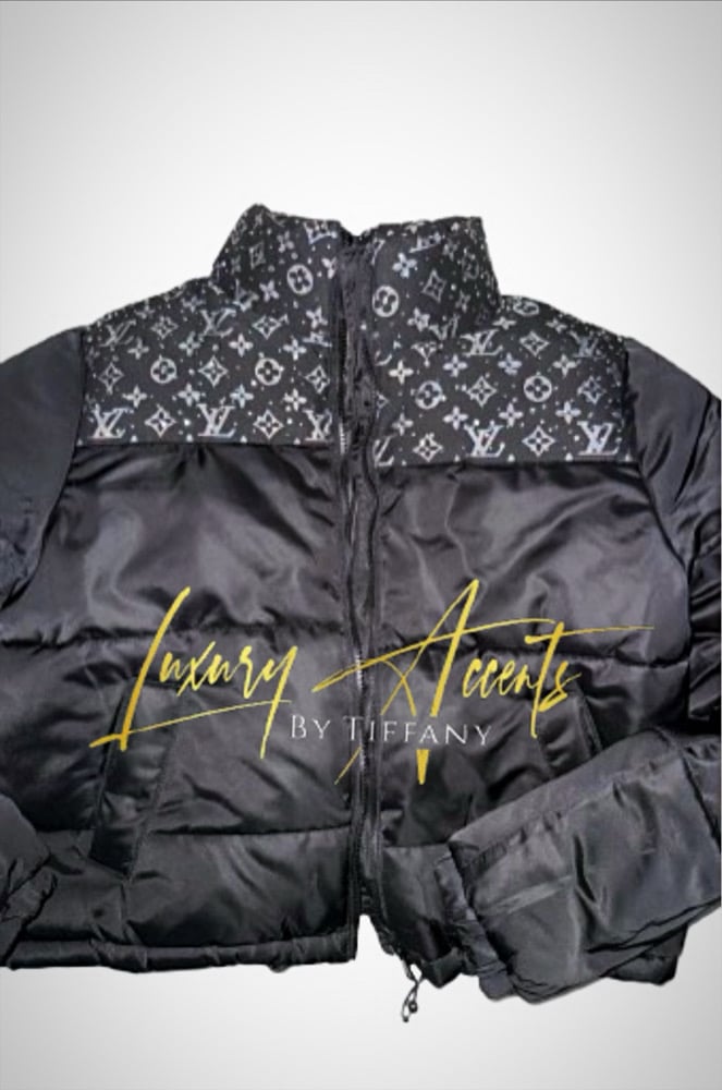 Image of Custom “REFLECTIVE LV” puffer jacket (one small left!!!)