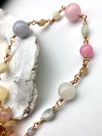 Image 2 of By The Sea Part One Lanyard Charm: Morganite, Aquamarine & Smoky Quartz | Ocean Inspired