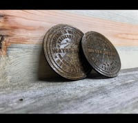 Image 2 of NOLA round wood coasters