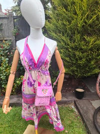 Image 9 of Havana Halter Dress- classic statement holiday piece- one size - PALE PINK