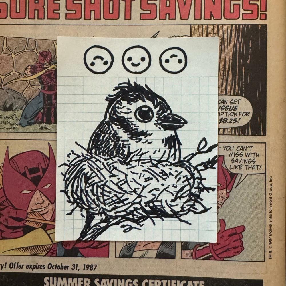 Image of Fat Bird Sharpie Sketch #168