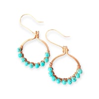 Image 2 of Turquoise (Copper) Hoop Earrings