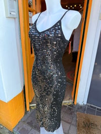 Image 1 of Black Sequin Midi Dress S/M