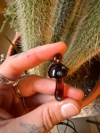 Image 2 of “frog & toad go fishing” mushroom pendant