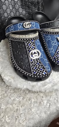 Image 3 of Black & Denim Gorg Girl Crocs