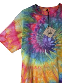 Image 3 of M Adult Combed Cotton Tee in Euphoric Spiral Ice Dye