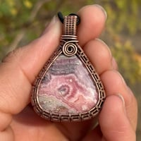 Image 1 of Woven Rhodochrosite Pendant 🩷