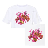 Pink Ribbon Crop T-shirt & Tote Bag 🌸