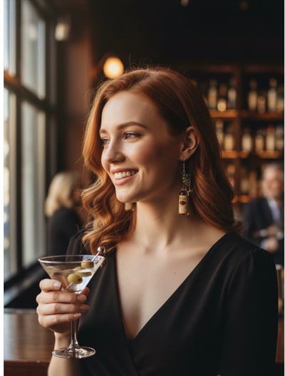 Image of Vodka Tito’s & Smirnoff mini bottle dangle earrings 