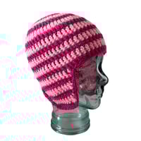 Image 1 of Pink Striped Trapper Hat