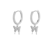 Rhinestone Butterfly Earrings 