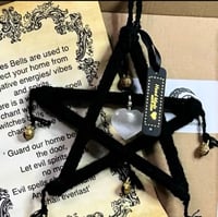 Image 1 of Handmade Witches Bells with a Selenite Heart Detail 