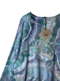 Image 3 of XXL Unisex Adult Waffle Long Sleeve Shirt in Mermaid Geode Ice Dye