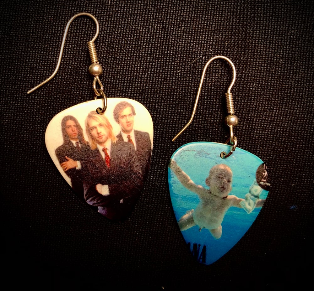 Custom RAWK guitar pick EARRINGS