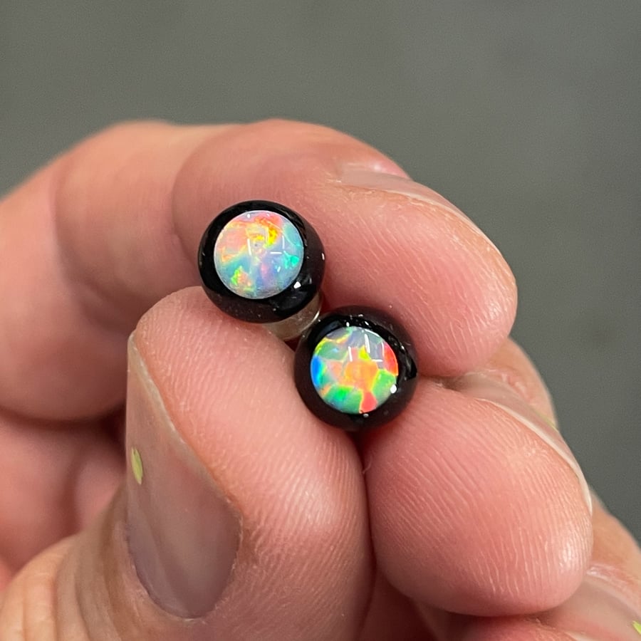 Image of Opal Dot Stud Earrings