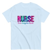 Image 5 of Unisex classic tee, Nurse Love, Inspire, Heal Uplifting Colorful Tee