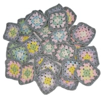 Image 3 of 100 Crochet Granny Squares Lemonade Colour Scheme 3-inch Size 