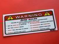 Jeep Rules Visor Decal